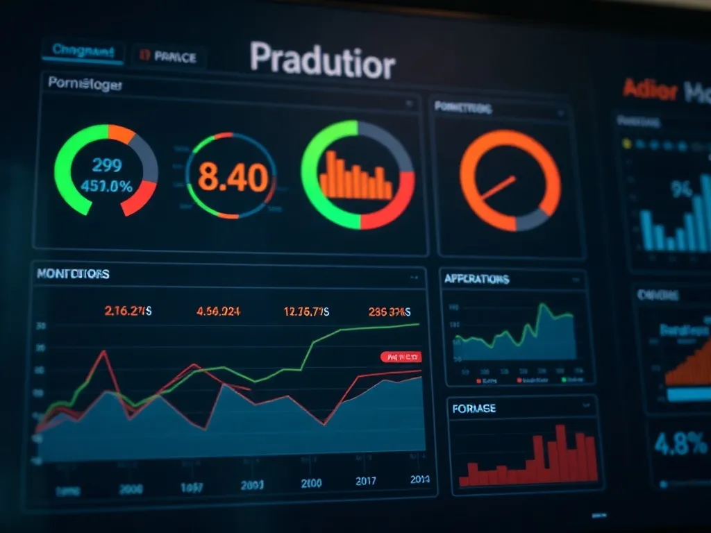 Close up of a professional monitoring dashboard with clean l